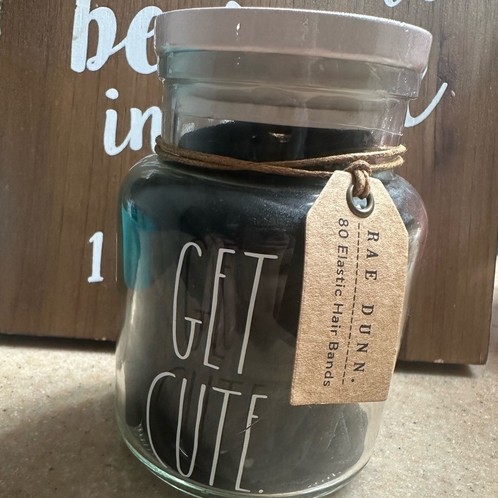 Rae Dunn ‘Get Cute’ jar of 80 hair ties